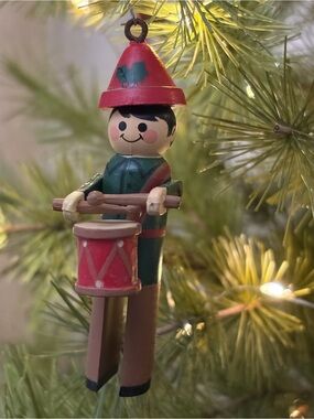 HallMark 1981 Christmas Clothespin Drummer Boy Ornament With Original Box
